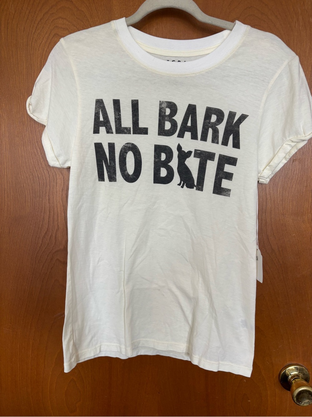 Women's Short Sleeve 'All Bark No Bite' Graphic Tee - White